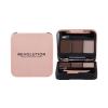 Makeup Revolution London Brow Sculpt Kit Προϊόντα για τη διαμόρφωση φρυδιών για γυναίκες 2,2 gr Απόχρωση Medium Brown ελλατωματική συσκευασία