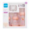 MAM Welcome To The World Set 0m+ Pink Σετ δώρου Μπιμπερό Anti-Colic 160 ml 2 τμχ. + μπιμπερό Anti-Colic 260 ml 1 τμχ. + πιπίλα Start 1 τμχ. + κορδέλα για πιπίλα 1 τμχ.