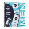 Nivea Men Keep It Cool Σετ δώρου αντιιδρωτικό Invisible Black &amp; White Fresh 50 ml + βάλσαμο για μετά το ξύρισμα Men Sensitive Cool 100 ml + αφρόλουτρο Men Sensitive 250 ml