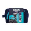 Gillette Mach3 Charcoal Σετ δώρου ξυραφάκι 1 τεμ + τζελ ξυρίσματος Series Cleansing 200 ml + ανταλλακτικές λεπίδες 1 τεμ + τσαντάκι καλλυντικών