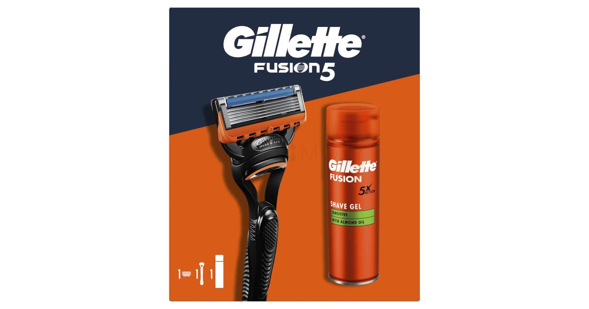 Gillette Fusion5 Σετ δώρου ξυριστική μηχανή Fusion5 1 τεμ + τζελ ξυρίσματος Fusion Shave Gel Sensitive 200 ml | Parfimo.gr