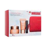 Clarins Extra-Firming Collection Σετ δώρου κρέμα προσώπου ημέρας Extra-Firming Jour 50 ml + κρέμα προσώπου νύχτας Extra-Firming Nuit 15 ml + μάσκαρα Wonder Perfect Mascara 4D 3 ml 01 Perfect Black + ορός προσώπου Double Serum 0,9 ml + κόκκινο τσαντάκι καλλυντικών