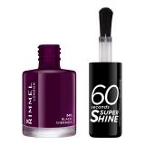 Rimmel London 60 Seconds Super Shine Βερνίκια νυχιών για γυναίκες 8 ml Απόχρωση 345 Black Cherries