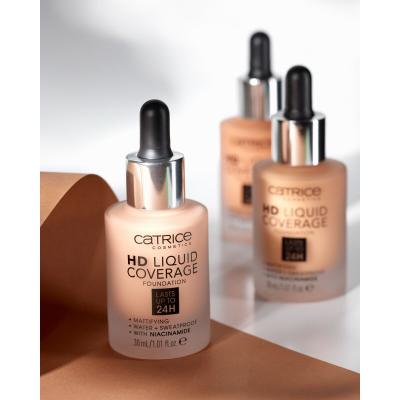 Catrice HD Liquid Coverage 24H Make up για γυναίκες 30 ml Απόχρωση 002 Porcelain Beige