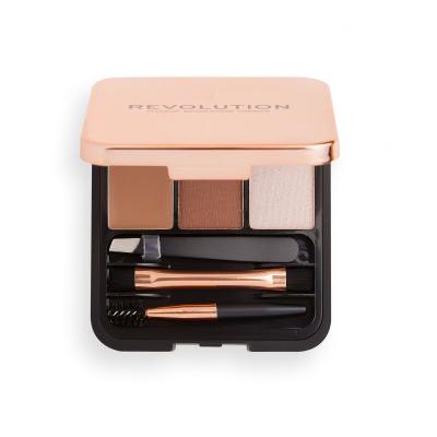 Makeup Revolution London Brow Sculpt Kit Προϊόντα για τη διαμόρφωση φρυδιών για γυναίκες 2,2 gr Απόχρωση Brown