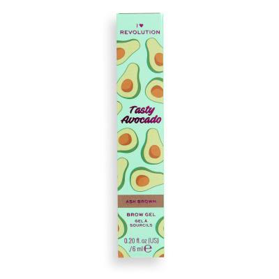 I Heart Revolution Tasty Avocado Brow Gel Μάσκαρα φρυδιών για γυναίκες 6 ml Απόχρωση Ash Brown