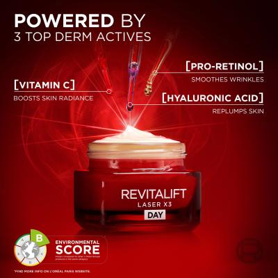 L&#039;Oréal Paris Revitalift Laser X3 Day Cream Σετ δώρου Κρέμα προσώπου ημέρας Revitalift Laser X3 50 ml + κρέμα προσώπου  νύχτας Revitalift Laser X3 50 ml