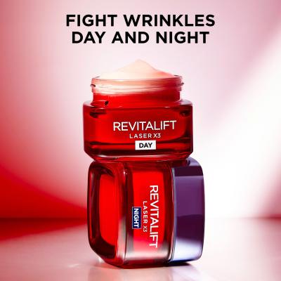 L&#039;Oréal Paris Revitalift Laser X3 Day Cream Σετ δώρου Κρέμα προσώπου ημέρας Revitalift Laser X3 50 ml + κρέμα προσώπου  νύχτας Revitalift Laser X3 50 ml