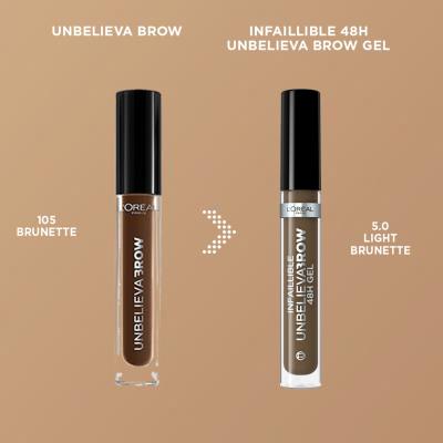 L&#039;Oréal Paris Infaillible Brows Unbelieva Brow 48H Gel Τζέλ φρυδιών για γυναίκες 3,4 ml Απόχρωση 5.0 Light Brunette