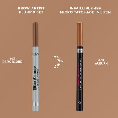 L&#039;Oréal Paris Infaillible Brows 48H Micro Tatouage Ink Pen Μολύβι για τα φρύδια για γυναίκες 1 gr Απόχρωση 6.32 Auburn