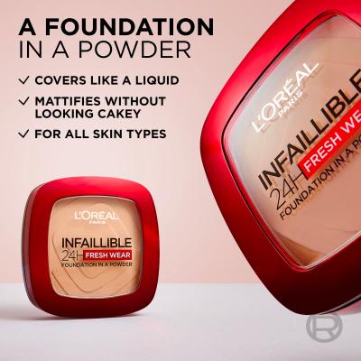 L&#039;Oréal Paris Infaillible 24H Fresh Wear Foundation In A Powder Make up για γυναίκες 9 gr Απόχρωση 180 Rose Sand