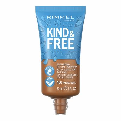 Rimmel London Kind &amp; Free Skin Tint Foundation Make up για γυναίκες 30 ml Απόχρωση 400 Natural Beige