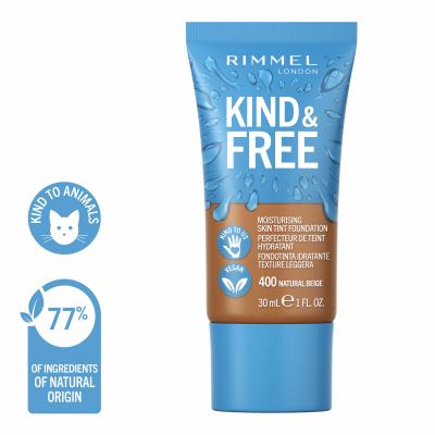 Rimmel London Kind &amp; Free Skin Tint Foundation Make up για γυναίκες 30 ml Απόχρωση 400 Natural Beige