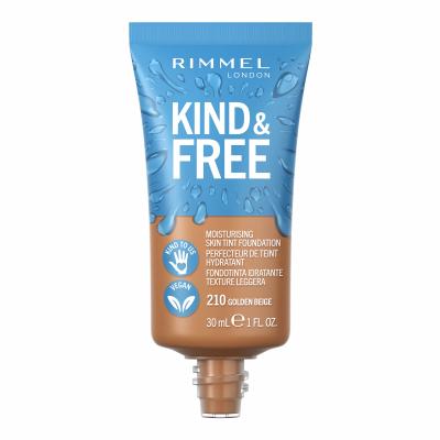 Rimmel London Kind &amp; Free Skin Tint Foundation Make up για γυναίκες 30 ml Απόχρωση 210 Golden Beige