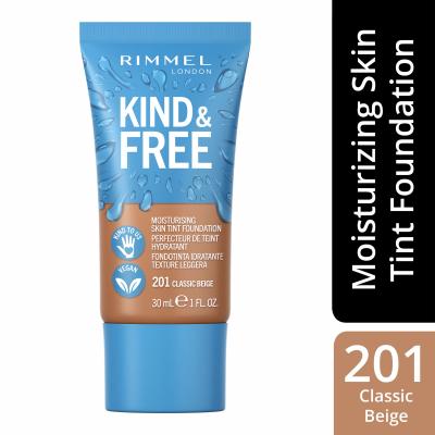 Rimmel London Kind &amp; Free Skin Tint Foundation Make up για γυναίκες 30 ml Απόχρωση 201 Classic Beige