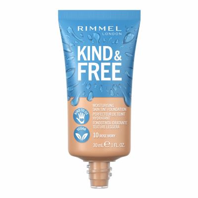 Rimmel London Kind &amp; Free Skin Tint Foundation Make up για γυναίκες 30 ml Απόχρωση 10 Rose Ivory