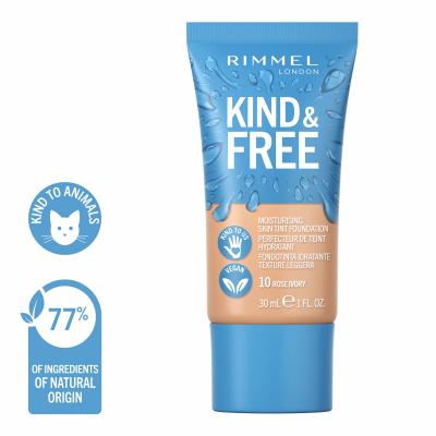 Rimmel London Kind &amp; Free Skin Tint Foundation Make up για γυναίκες 30 ml Απόχρωση 10 Rose Ivory