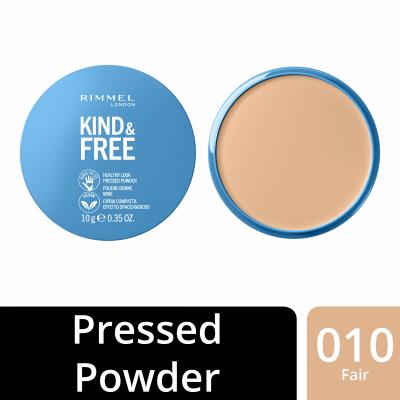 Rimmel London Kind &amp; Free Healthy Look Pressed Powder Πούδρα για γυναίκες 10 gr Απόχρωση 010 Fair