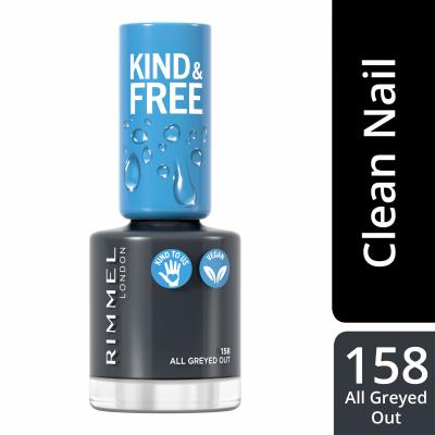 Rimmel London Kind &amp; Free Βερνίκια νυχιών για γυναίκες 8 ml Απόχρωση 158 All Greyed Out