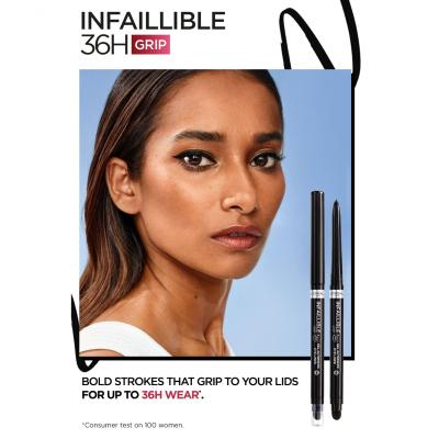 L&#039;Oréal Paris Infaillible Grip 36H Gel Automatic Eye Liner Μολύβι για τα μάτια για γυναίκες 1,2 gr Απόχρωση 004 Brown Denim