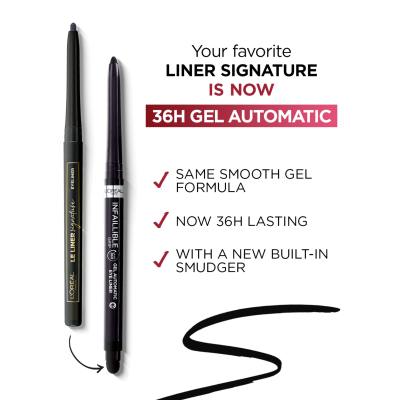 L&#039;Oréal Paris Infaillible Grip 36H Gel Automatic Eye Liner Μολύβι για τα μάτια για γυναίκες 1,2 gr Απόχρωση 004 Brown Denim