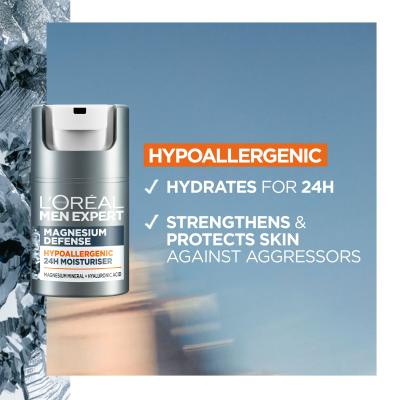 L&#039;Oréal Paris Men Expert Magnesium Defence 24H Κρέμα προσώπου ημέρας για άνδρες 50 ml