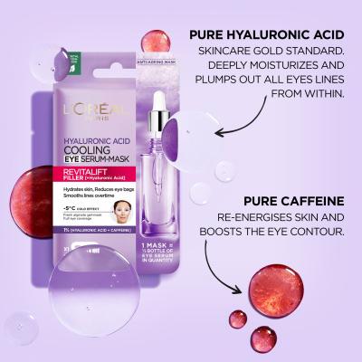 L&#039;Oréal Paris Revitalift Filler HA Cooling Tissue Eye Serum-Mask Μάσκα ματιών για γυναίκες 11 gr