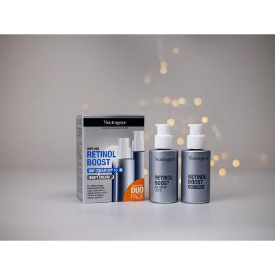 Neutrogena Retinol Boost Duo Pack Σετ δώρου Κρέμα προσώπου ημέρας Retinol Boost Day Cream SPF15 50 ml + κρέμα προσώπου νύχτας Retinol Boost Night Cream 50 ml