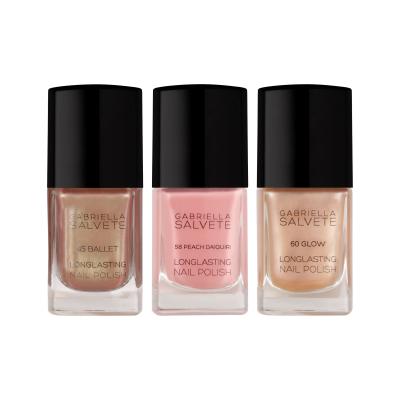 Gabriella Salvete Longlasting Enamel Nail Polish Set Σετ δώρου Βερνίκι νυχιών Longlasting Enamel 11 ml + βερνίκι νυχιών Longlasting Enamel 11 ml 58 Peach Daiquiri + βερνίκι νυχιών Longlasting Enamel 11 ml 60 Glow