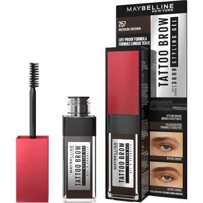 Maybelline Tattoo Brow 36H Styling Gel Τζέλ φρυδιών για γυναίκες 6 ml Απόχρωση 257 Medium Brown