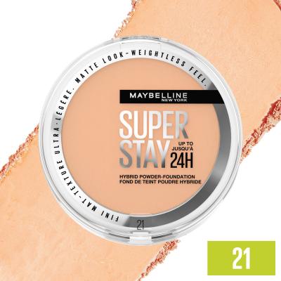 Maybelline Super Stay 24H Hybrid Powder-Foundation Make up για γυναίκες 9 gr Απόχρωση 21