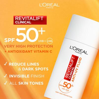 L&#039;Oréal Paris Revitalift Clinical Anti-UV Fluid SPF50+ Κρέμα προσώπου ημέρας 50 ml