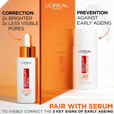 L&#039;Oréal Paris Revitalift Clinical Anti-UV Fluid SPF50+ Κρέμα προσώπου ημέρας 50 ml