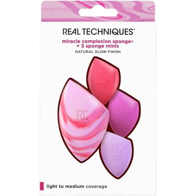 Real Techniques Miracle Complexion Sponge Σετ δώρου Σφουγγαράκι για μακιγιάζ Miracle Complexion Sponge 1 τμχ + μίνι σφουγγαράκι Miracle Complexion Sponge 3 τμχ