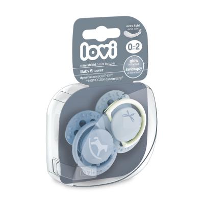 LOVI Baby Shower Dynamic miniSoother Boy 0-2m Πιπίλα για παιδιά 2 τεμ