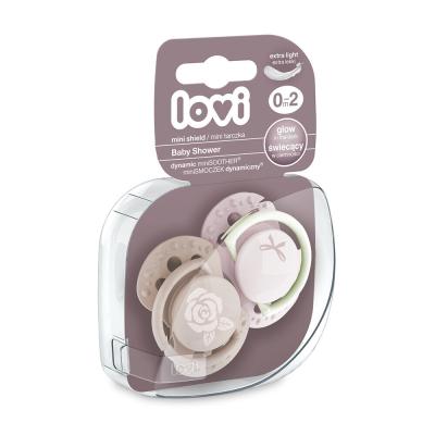 LOVI Baby Shower Dynamic miniSoother Girl 0-2m Πιπίλα για παιδιά 2 τεμ