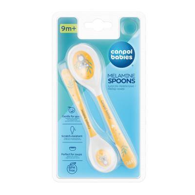 Canpol babies Exotic Animals Melamine Spoons 9m+ Yellow Είδη Φαγητού για παιδιά 2 τεμ