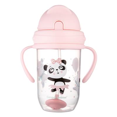 Canpol babies Exotic Animals Non-Spill Expert Cup With Weighted Straw Pink Ποτήρι για παιδιά 270 ml