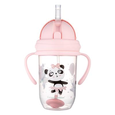 Canpol babies Exotic Animals Non-Spill Expert Cup With Weighted Straw Pink Ποτήρι για παιδιά 270 ml