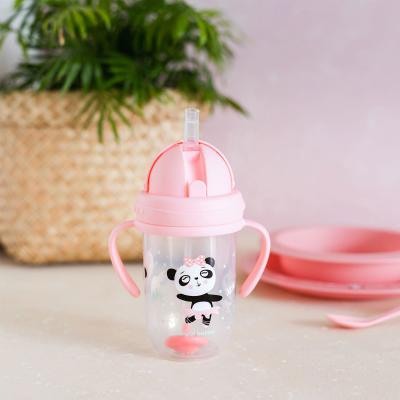 Canpol babies Exotic Animals Non-Spill Expert Cup With Weighted Straw Pink Ποτήρι για παιδιά 270 ml