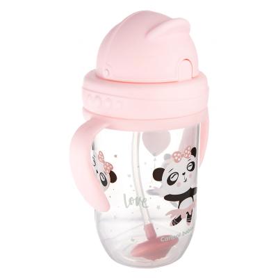 Canpol babies Exotic Animals Non-Spill Expert Cup With Weighted Straw Pink Ποτήρι για παιδιά 270 ml