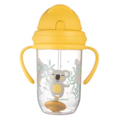 Canpol babies Exotic Animals Non-Spill Expert Cup With Weighted Straw Yellow Ποτήρι για παιδιά 270 ml