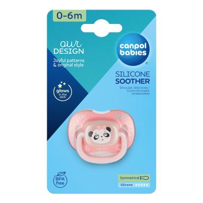 Canpol babies Exotic Animals Silicone Soother Panda 0-6m Πιπίλα για παιδιά 1 τεμ