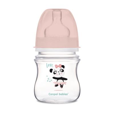 Canpol babies Exotic Animals Easy Start Anti-Colic Bottle Pink 0m+ Μπιμπερό για παιδιά 120 ml