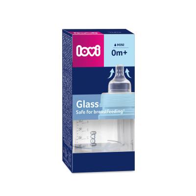 LOVI Baby Shower Glass Bottle Blue 0m+ Μπιμπερό για παιδιά 150 ml