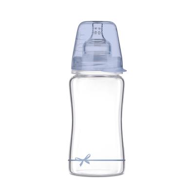 LOVI Baby Shower Glass Bottle Blue 3m+ Μπιμπερό για παιδιά 250 ml