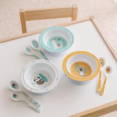 Canpol babies Exotic Animals Melamine Bowl With Suction Ring Turquoise Είδη Φαγητού για παιδιά 270 ml