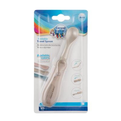 Canpol babies Travel Spoon Foldable Grey Είδη Φαγητού για παιδιά 1 τεμ