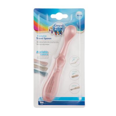 Canpol babies Travel Spoon Foldable Pink Είδη Φαγητού για παιδιά 1 τεμ