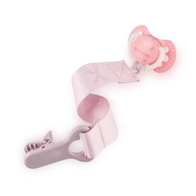 LOVI Baby Shower Soother Clip With Ribbon Girl Κλιπ πιπίλας για παιδιά 1 τεμ